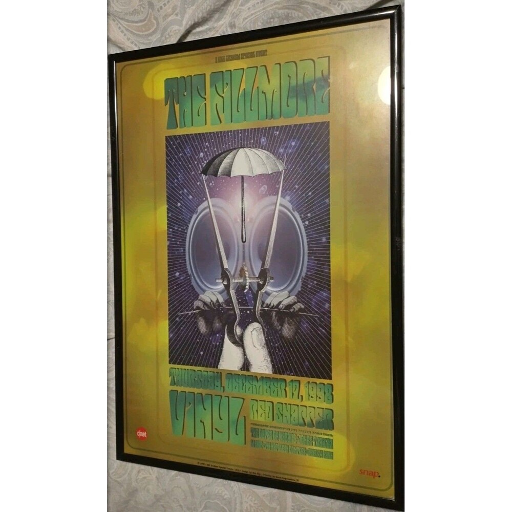 Framed Poster Fillmore Vinyl Red Snapper 1988 Bill Graham Event San Francisco CA